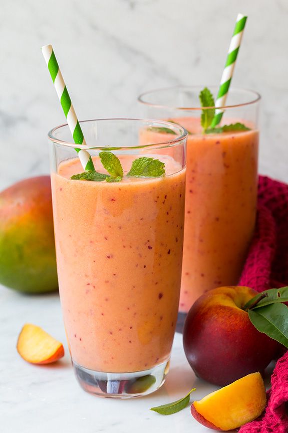 Healthy Peach Smoothie {+ Mango and Strawberry} - Cooking Classy